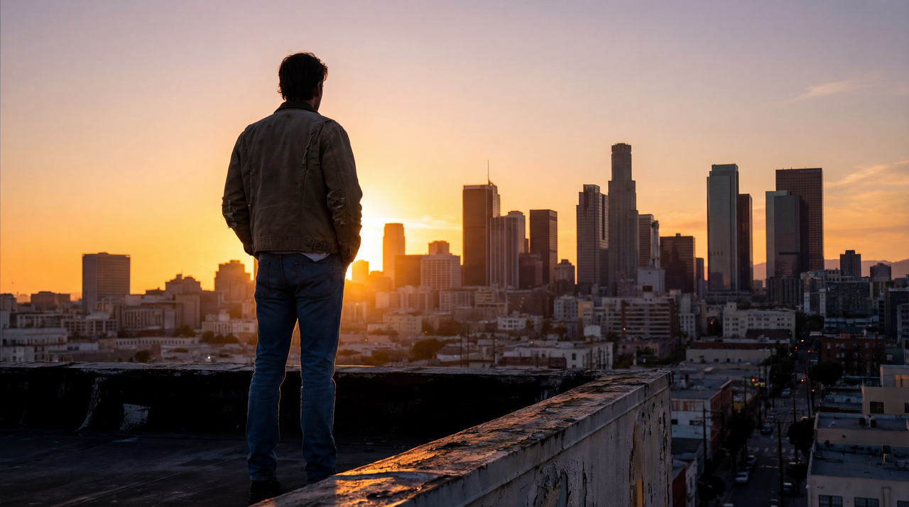 Example 2: Rooftop day-to-night transition source image